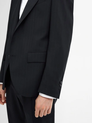 NAVY BLUE|2090/900 - Massimo Dutti Пиджак от костюма в тонкую полоску из 100% шерсти