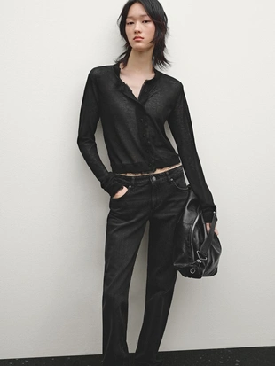 Купить Massimo Dutti Легкий кардиган с потертыми деталями