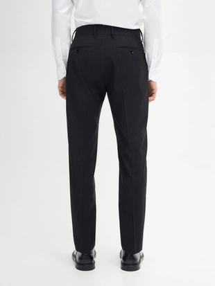 NAVY BLUE|0090/900 - Massimo Dutti Костюмные брюки обычного покроя в тонкую полоску