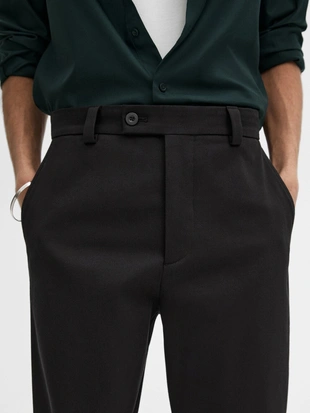 Купить Massimo Dutti Брюки из саржи прямого кроя с хлопком