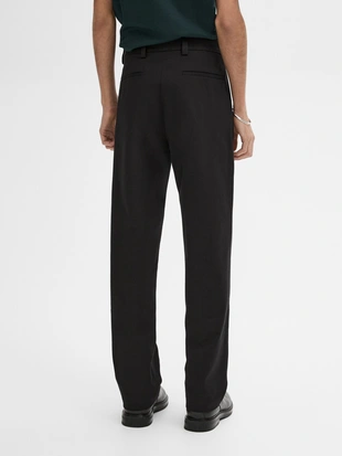 NAVY BLUE|0012/009 - Massimo Dutti Брюки из саржи прямого кроя с хлопком