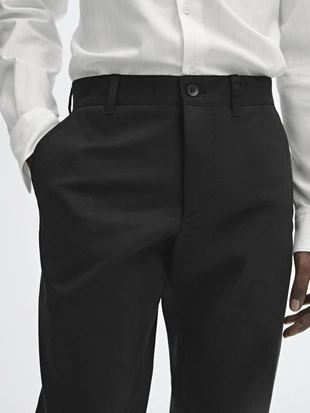 Зауженные брюки из саржи- Заказать в России