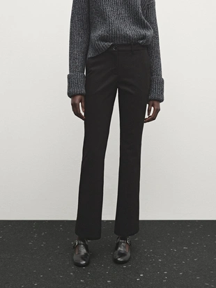 Приталенные расклешенные брюки с низкой посадкой- Заказать в России