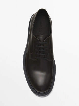BROWN|2352/450 - Massimo Dutti Кожаные туфли-дерби