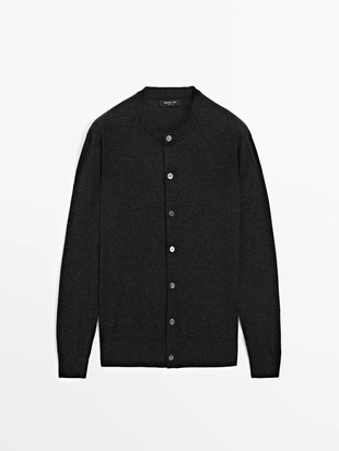 Кардиган из полушерстяной вязки на пуговицах- Заказать в России