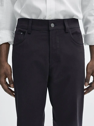 NAVY BLUE|0072/072 - Massimo Dutti Джинсы зауженного кроя из хлопчатобумажной смеси