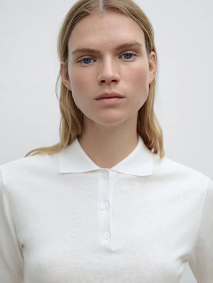 PURE WHITE|5734/684 - Massimo Dutti Рубашка поло с коротким рукавом