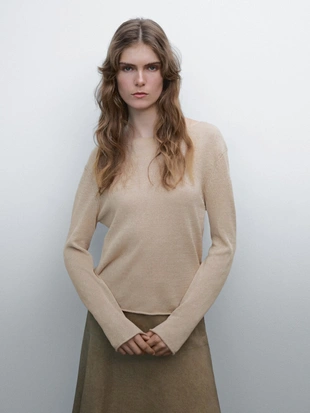 Купить Massimo Dutti Свитер ажурной вязки из хлопчатобумажной смеси