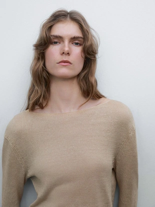 SAND|5738/696 - Massimo Dutti Свитер ажурной вязки из хлопчатобумажной смеси