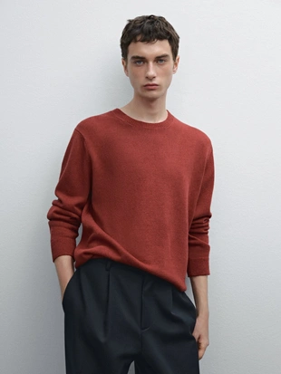 Купить Massimo Dutti Вязаный свитер с круглым вырезом горловины