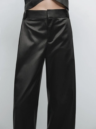Купить Massimo Dutti Прямые брюки с блестящими деталями -STUDIO