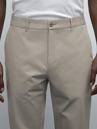 STONE|0019/004 - Massimo Dutti Удобные брюки из хлопчатобумажной смеси зауженного кроя
