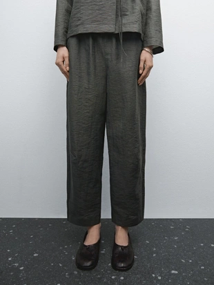 GREEN|5065/894 - Massimo Dutti Костюмные брюки с эластичным поясом