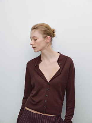 Купить Massimo Dutti Легкий кардиган из вязаного льна 100%