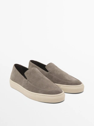 Купить Massimo Dutti Мокасины из разделанной замши