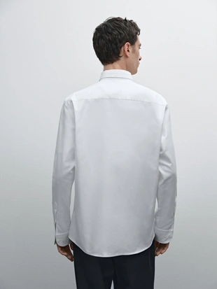 Рубашка SLIM FIT из хлопка с текстурой- Заказать в России