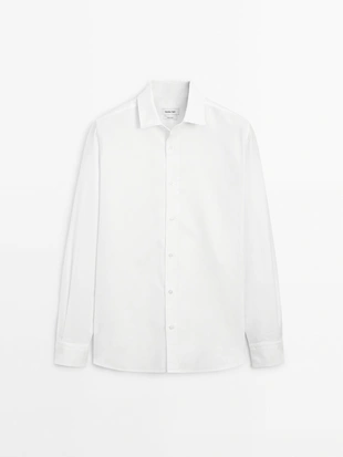 Рубашка SLIM FIT из хлопка с текстурой- Заказать в России