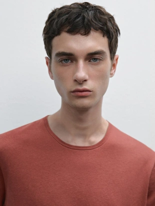 Orange|0936/384 - Massimo Dutti Вязаный джемпер из смеси хлопка и льна