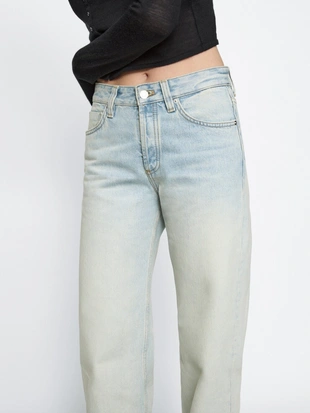 Хлопчатобумажные джинсы со средней посадкой и широкими штанинами- Заказать в России