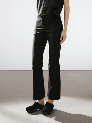 BLACK|5020/685 - Massimo Dutti Расклешенные брюки из эластичной ткани