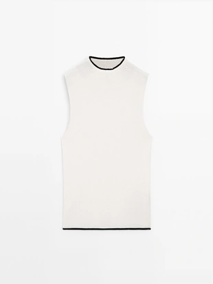 Купить Massimo Dutti Топ в рубчик из хлопчатобумажной смеси - STUDIO