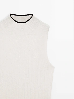 CREAM|9426/953 - Massimo Dutti Топ в рубчик из хлопчатобумажной смеси - STUDIO