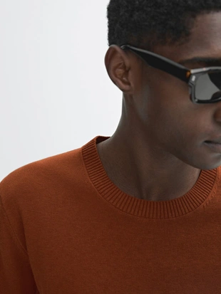 TERRA COTA|0912/390 - Massimo Dutti Вязаный свитер из хлопчатобумажной смеси
