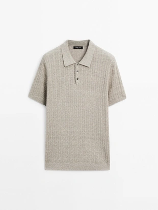 Вязаный свитер поло из хлопка- Заказать в России