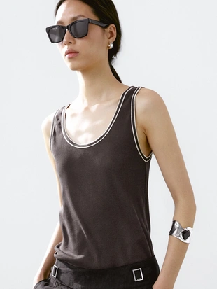 Топ в рубчик из 100% хлопка- Заказать в России