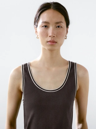 Топ в рубчик из 100% хлопка- Заказать в России