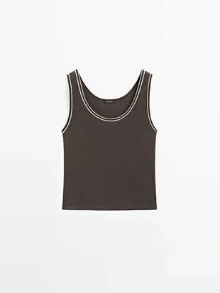 Топ в рубчик из 100% хлопка- Заказать в России