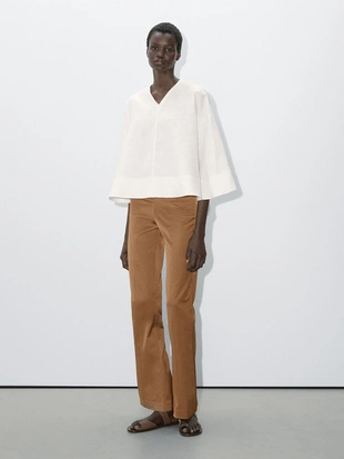 Купить Massimo Dutti Атласные брюки-клеш - ателье