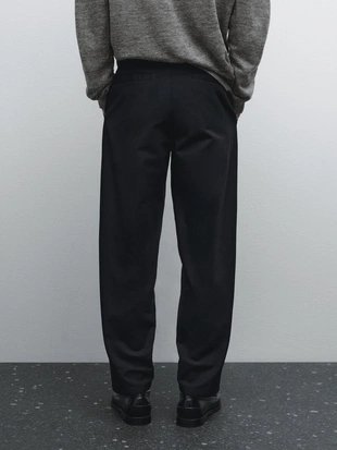 BLACK|0011/012 - Massimo Dutti Брюки свободного кроя из хлопчатобумажной смеси