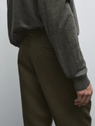 Khaki|0061/262 - Massimo Dutti Брюки из 100% льна