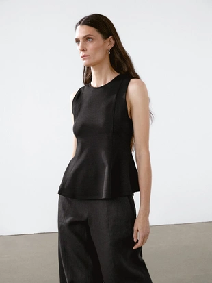 Топ с баской на бретельках- Заказать в России