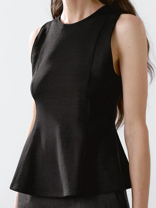 Топ с баской на бретельках- Заказать в России