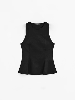 Топ с баской на бретельках- Заказать в России