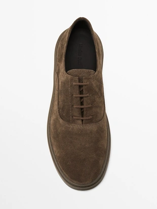 BROWN|2118/550 - Massimo Dutti Замшевые кроссовки с разрезом