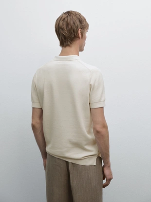 Вязаный хлопчатобумажный свитер поло- Заказать в России