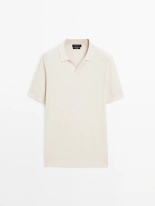 Вязаный хлопчатобумажный свитер поло- Заказать в России