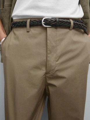 KHAKI|0007/006 - Massimo Dutti 100% хлопковые брюки в стиле джоггер