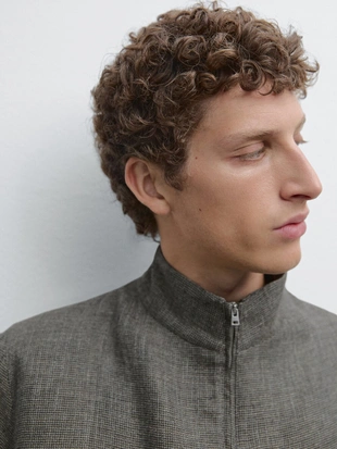 Куртка из льняно-хлопковой ткани с текстурой- Заказать в России