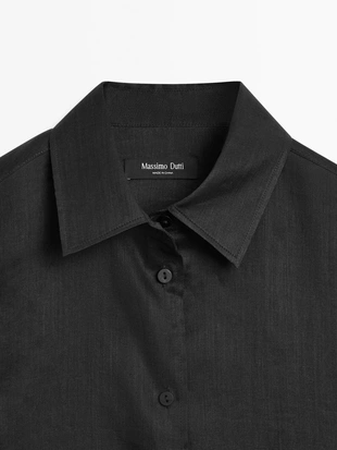 Прозрачная рубашка из легкого 100% рами- Заказать в России