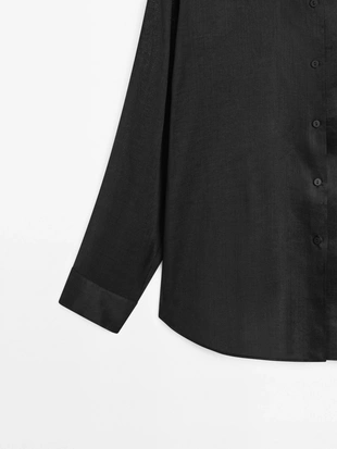 Прозрачная рубашка из легкого 100% рами- Заказать в России