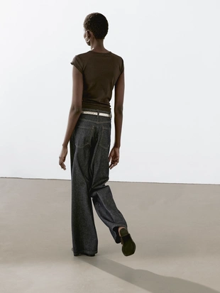 Купить Massimo Dutti Футболка с коротким рукавом и декоративными деталями
