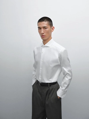 Рубашка из хлопка 100% SLIM FIT твил- Заказать в России