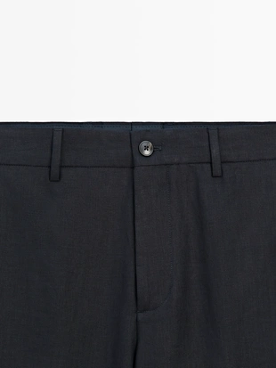 Брюки костюмные из 100% льна- Заказать в России