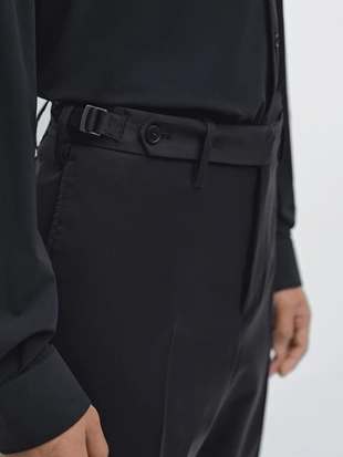 Брюки-дудочки из шерстяной смеси- Заказать в России