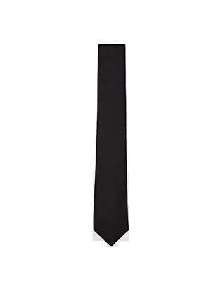 BLACK|1214/710 - Massimo Dutti Галстук из твила с хлопком и шелком