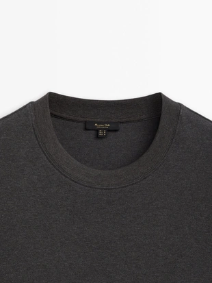 ANTHRACITE GREY|6823/541 - Massimo Dutti Футболка с коротким рукавом из 100% хлопка